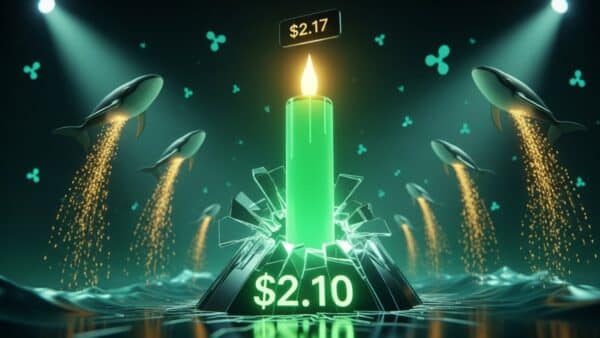Graphique montrant l'explosion du prix du XRP à 2,17 dollars et la capitalisation boursière de 132 milliards.