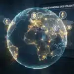 Carte mondiale illustrant l'adoption des cryptomonnaies atteignant 741 millions d'utilisateurs en 2026.