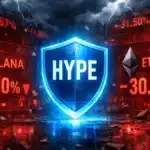 Tableau de marché montrant l'effondrement des Altcoins et la résistance de Hyperliquid.