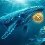 Illustration conceptuelle de baleines crypto retirant massivement des XRP de la plateforme Binance vers des portefeuilles privés.