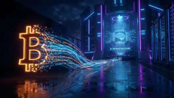 Illustration de la transition stratégique de Bitdeer, vendant tous ses Bitcoin pour financer des centres de données dédiés à l'intelligence artificielle.