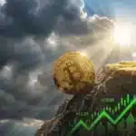 Graphique illustrant le rebond du cours du Bitcoin au-dessus des 70 000 dollars après une chute importante.