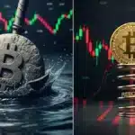 Illustration du dilemme du marché Bitcoin entre saturation vendeuse et potentiel de rebond technique.