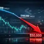 Graphique montrant la révision à la baisse de la prévision Bitcoin de Standard Chartered à 100 000 dollars.