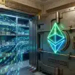 Illustration conceptuelle de la tokenisation d'un fonds monétaire par BNP Paribas utilisant la technologie de la blockchain Ethereum.