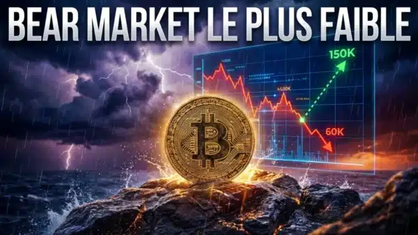 Graphique du Bitcoin montrant la baisse actuelle et la projection de Bernstein vers 150 000 dollars.