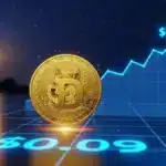 Graphique du Dogecoin montrant un rebond sur le support et une cible à 0,30 dollar.