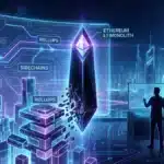 Illustration du retour stratégique d'ENS Labs vers le réseau principal Ethereum, abandonnant le projet de Layer 2 Namechain.