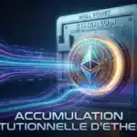 Illustration conceptuelle de l'accumulation massive d'Ethereum par les institutions financières comme Bitmine en 2026.