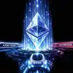 Représentation visuelle de l'écosystème Ethereum servant de fondation aux réseaux Layer-2 comme Arbitrum et Base.