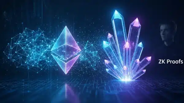 Illustration de la transition technique d'Ethereum vers la vérification ZK avec le hardfork Glamsterdam.