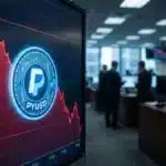 Illustration conceptuelle de la chute de l'action Paypal en bourse malgré ses investissements massifs dans la cryptomonnaie et le stablecoin PYUSD.