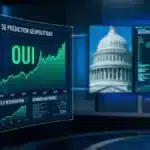 Tableau de bord financier illustrant un pari suspect sur la plateforme Polymarket avant les événements géopolitiques en Iran.