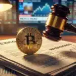 Illustration conceptuelle du litige financier entourant l'achat de Bitcoin par le milliardaire Ricardo Salinas via un pret adosse a des actions.