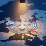 Logo Ripple sur une carte de l'Europe illustrant l'obtention de la licence au Luxembourg.