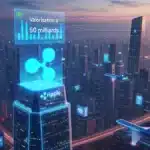 Illustration symbolisant l'ascension de Ripple dans le top 10 des entreprises privées avec une valorisation de 50 milliards de dollars.