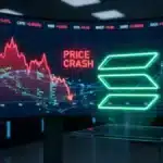 Illustration conceptuelle de la résilience du réseau Solana face à la chute de son cours en bourse.