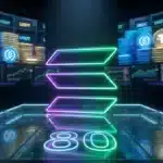 Graphique boursier illustrant la pression vendeuse sur le cours du Solana s'écrasant sur le support critique des 80 dollars.