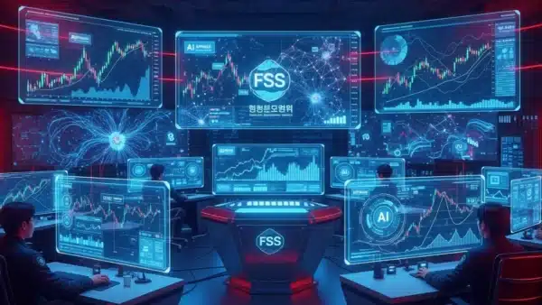 Illustration de la surveillance du marché crypto par l'intelligence artificielle en Corée du Sud suite aux nouvelles directives de la FSS.