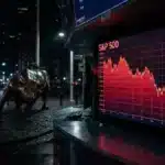 Graphique illustrant la légère correction de l'indice boursier SP500 à Wall Street face aux craintes inflationnistes.