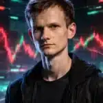 Portrait de Vitalik Buterin analysant les dérives des marchés de prédiction comme Polymarket.