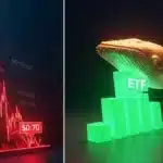 Graphique technique du XRP montrant une baisse potentielle contrastant avec l'accumulation des baleines et ETF.