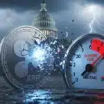 Graphique du crash XRP à 1,30 dollars avec un indice de peur extrême à 9.