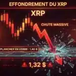 Graphique technique montrant le crash du XRP sous 1,40 dollar