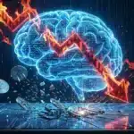 Illustration des Altcoins de l'intelligence artificielle en forte baisse sur le marché de la crypto IA.