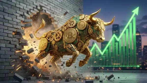 Illustration du Bitcoin franchissant la résistance des 71 500 dollars face à la vente étatique du Bouthan.