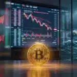 Illustration du Bitcoin résistant face à la montée de l'inflation et à la chute du marché crypto provoquée par la crise maritime.