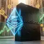Illustration du lancement explosif de l'ETF Ethereum avec staking par le géant financier BlackRock.