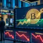 Graphique boursier illustrant la puissante cassure haussière du cours Bitcoin qui s'impose comme la nouvelle valeur refuge face à l'or.