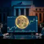 Illustration du cours Bitcoin se stabilisant sur le marché crypto en l'attente des décisions de la FED.