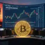 Graphique boursier illustrant la résilience du cours Bitcoin face à la volatilité des prix du pétrole et à la force du dollar américain.