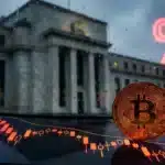Graphique illustrant la consolidation du cours Bitcoin (BTC) sous 69 000 $, influencé par la politique monétaire de la FED sur le marché crypto.