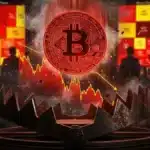 Illustration du cours Bitcoin chutant vers un piège à loup sur le marché crypto.