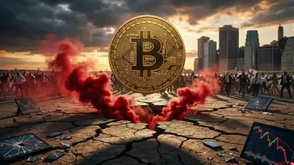 Illustration d'un rebond artificiel du Bitcoin masquant une fuite de capitaux sur le marché crypto.