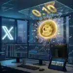 Graphique haussier du cours du Dogecoin (DOGE) frôlant les 0,10 dollar, propulsé par l'application XPayments d'Elon Musk.