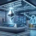 Graphique boursier illustrant la cassure haussière du cours Ethereum au-dessus des 2 000 dollars suite au verrouillage massif des jetons par les institutions.