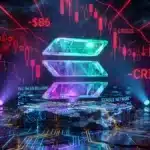 Illustration conceptuelle de la résilience de Solana face à la chute du cours crypto