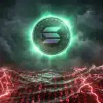 Une pièce Solana lumineuse s'élève au-dessus d'une mer rouge de panique numérique, illustrant le cours de l'actif à 90.15 $. Analyse de la tendance pour Solana s'échangeant à 90.29 dollars.