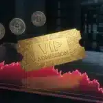 Illustration de la baisse de la crypto trump sur les marchés après l'annonce d'un ticket VIP exclusif.