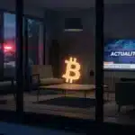 Illustration conceptuelle d'un vol de cryptomonnaie lors d'une intervention policière.