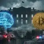 Illustration de la Maison Blanche liant la cryptomonnaie à l'IA suite au départ de David Sacks.