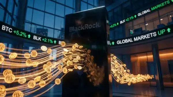 Illustration du fonds BlackRock accumulant massivement des jetons sur le marché des ETF Bitcoin.