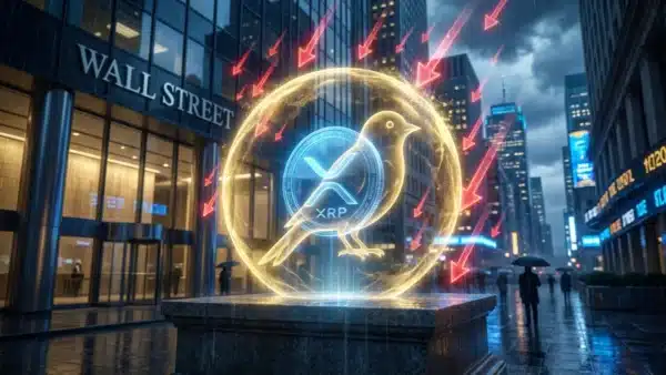 Illustration du fonds Canary Capital agissant comme un bouclier pour l'ETF XRP face à la chute des marchés.