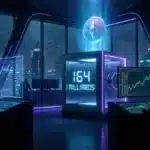 Illustration du jeton Ethereum flottant au-dessus d'un immense coffre-fort numérique de la DeFI.