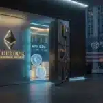 Illustration conceptuelle de l'accumulation massive d'Ethereum par l'entreprise BitMine et la génération de rendements via le staking institutionnel.