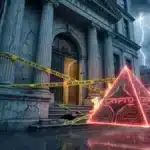 Illustration du scandale judiciaire visant JPMorgan, accusée de complicité dans un vaste système de Ponzi lié à la crypto.